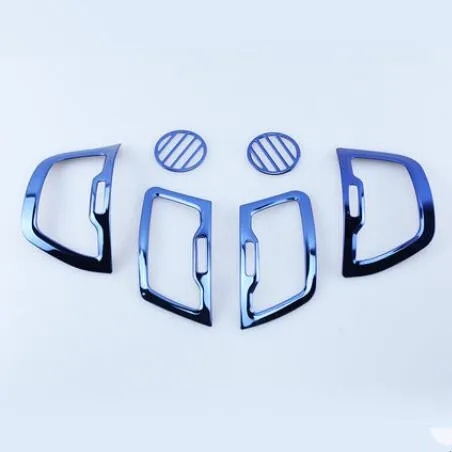 Комплект из 6 предметов, декоративная рамка для салона автомобиля на вентиляционное отверстие, Стильный чехол для автомобиля KIA Sportage R 2011-, автомобильные аксессуары - Название цвета: Синий