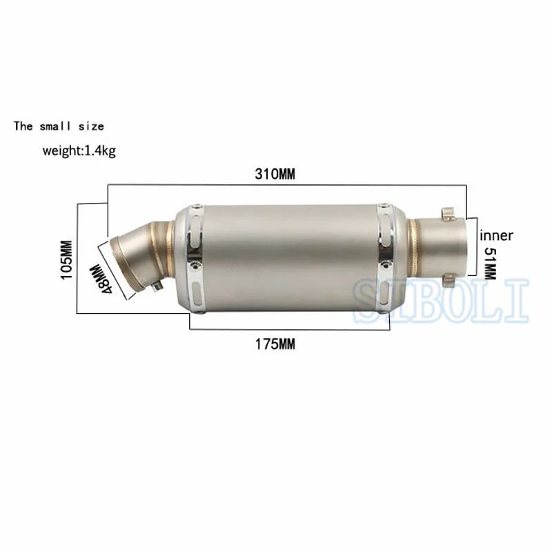 Универсальный мотоциклетный глушитель выхлопной трубы с дБ убийца грязи уличный велосипед Скутер выхлопная труба для Suzuki Honda Kawasaki YO009