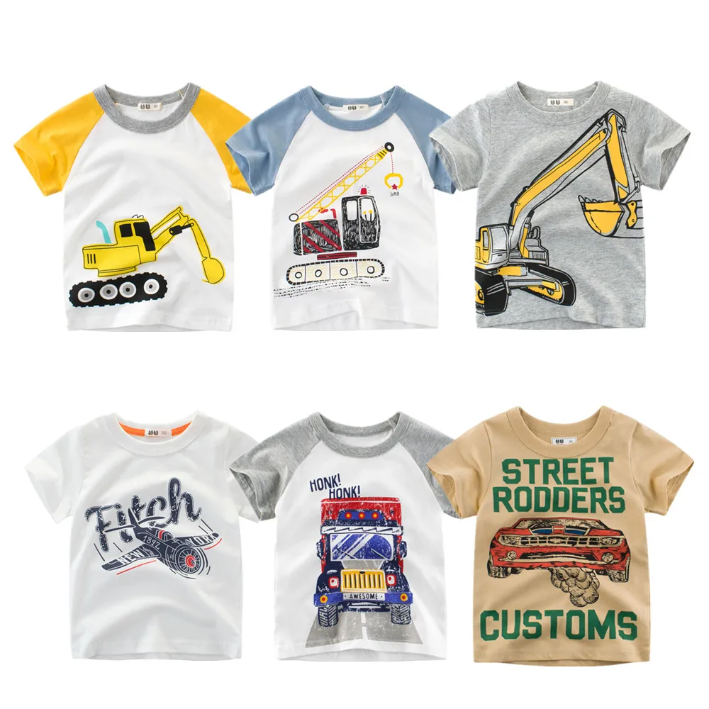 

Short Sleeve Tops for Boys 2019 Summer Kids Cartoon Car T-shirts Clothes 2-8Y Boy Girl Cotton Tees Fashion Children Top Outfit