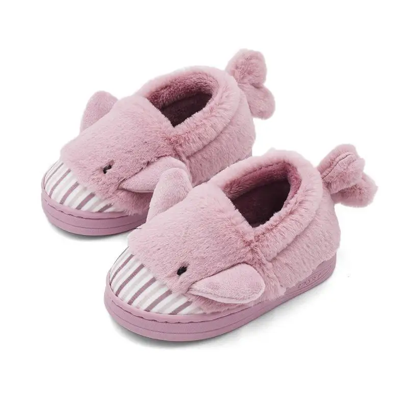 Shoes Print Slip Casual Children Winter Rubber Patchwork Coral Cotton Non-Slip Soft Fleece Animal Cute on