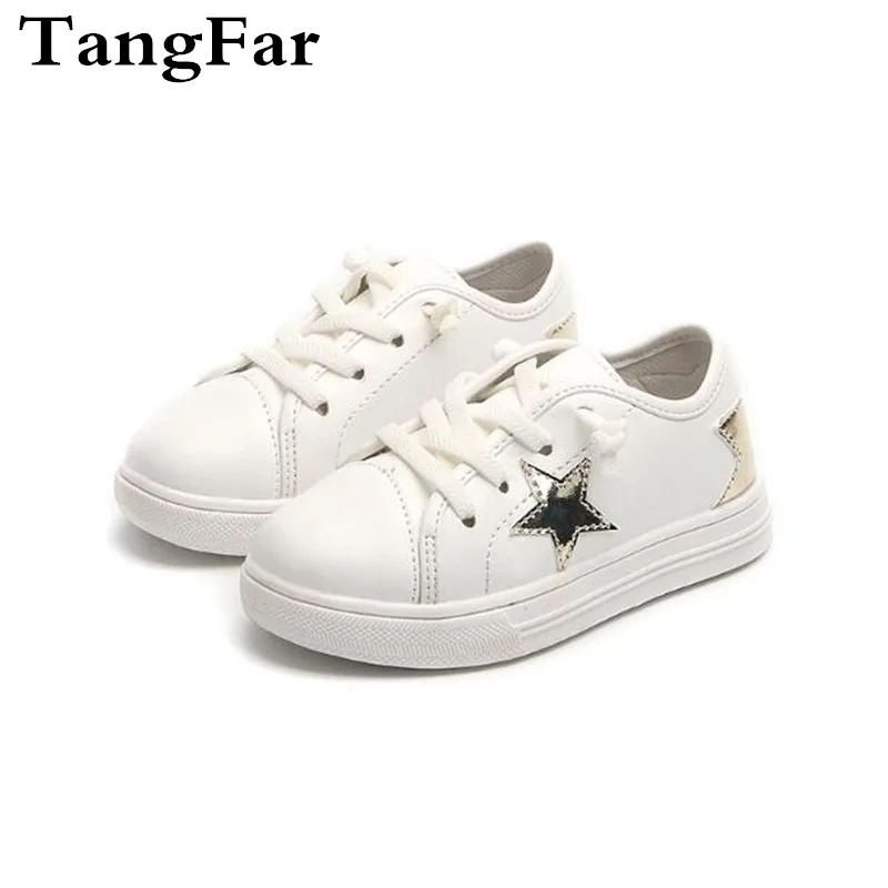 

Kids Sneakers With Stars PU Leather School Shoes For Boys Girls White Causal Sports Shoes Toddler Fashion Running Shoes