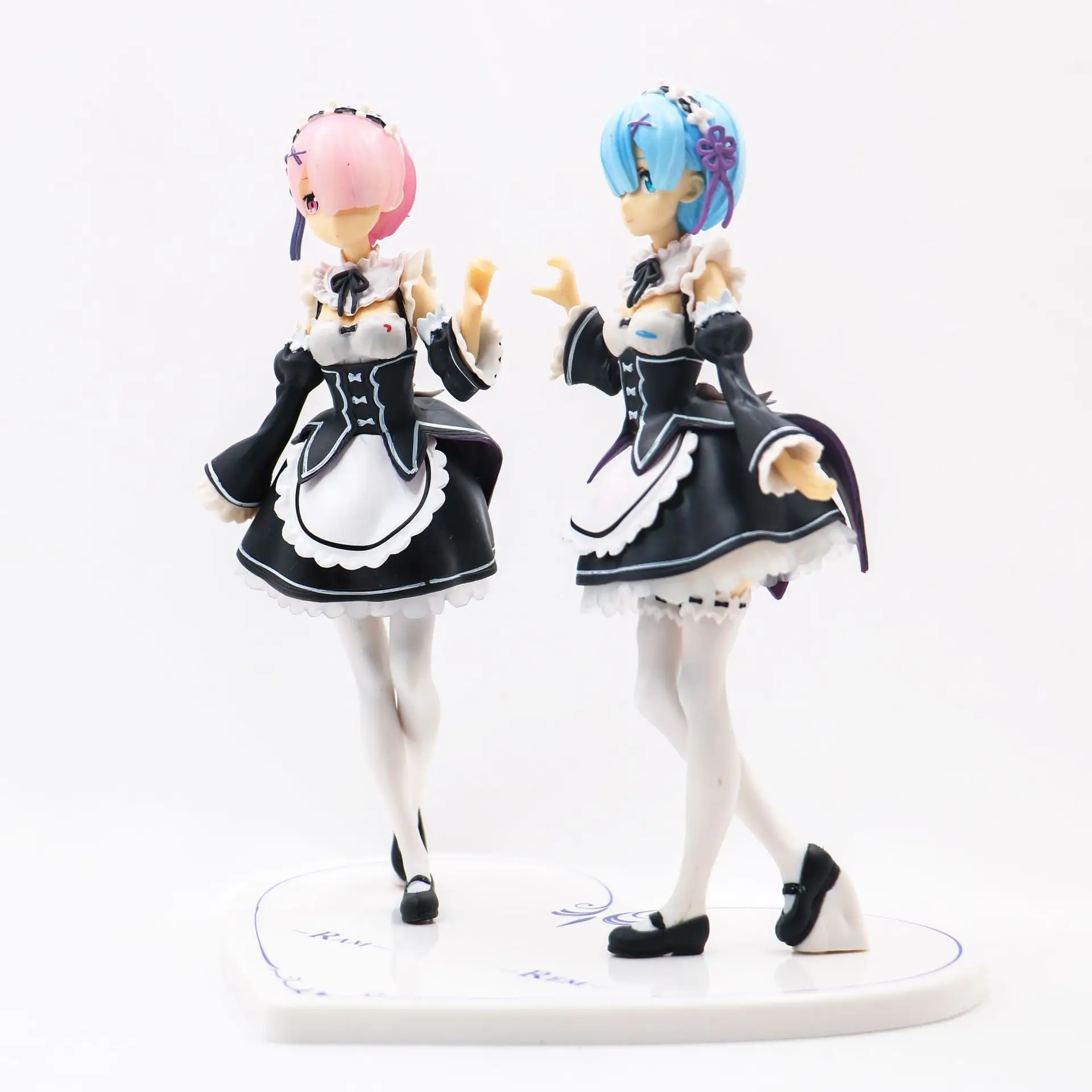 2 шт. японского аниме Re: жизнь в другом мире от Zero Rem & Ram Maids Heart Ver. 1/7 ПВХ фигурку Модель игрушечные лошадки куклы новый