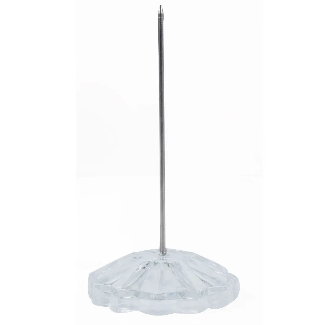 

130mm Long White Silver Tone Straight Rod Paper Holder Spike Stick Bill Fork