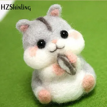 

Non-Finished Handmade Squirrel Toy Doll Wool Felt Poked Kitting DIY Cute Animal Pet Wool Felting Package