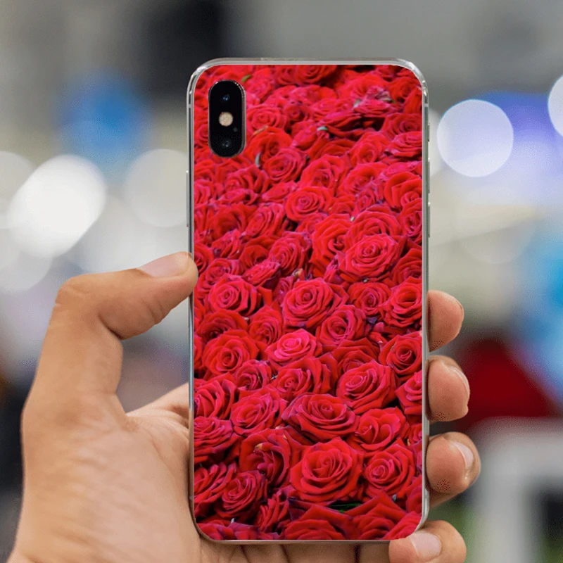 LISHE красивый садовый красный цветок розы для iPhone XS Max 6 6s Plus 7 7plus 8 X 10 4S 5C