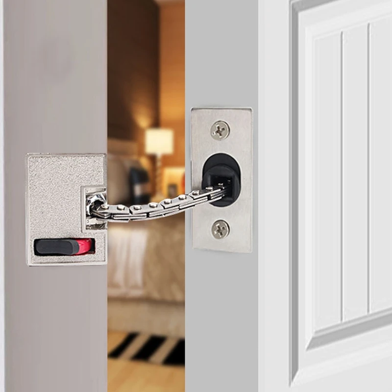 Us 6 39 Zinc Alloy Hidden Security Door Guard Extruded Security Latch Door Chain Swing Bar Door Security For Home Etc In Door Bolts From Home