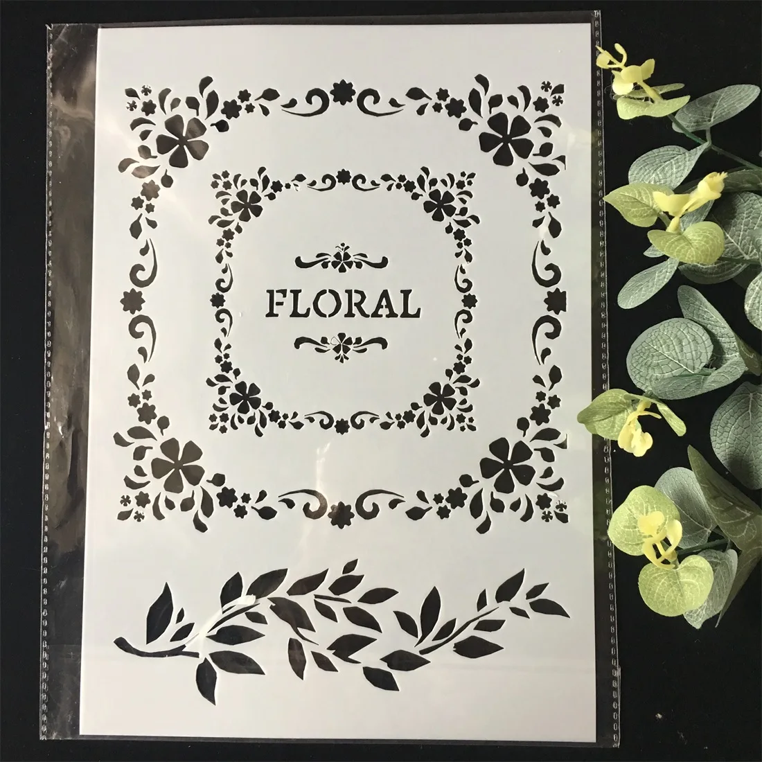 

New A4 Floral Square DIY Layering Stencils Wall Painting Scrapbook Coloring Embossing Album Decorative Paper Card Template