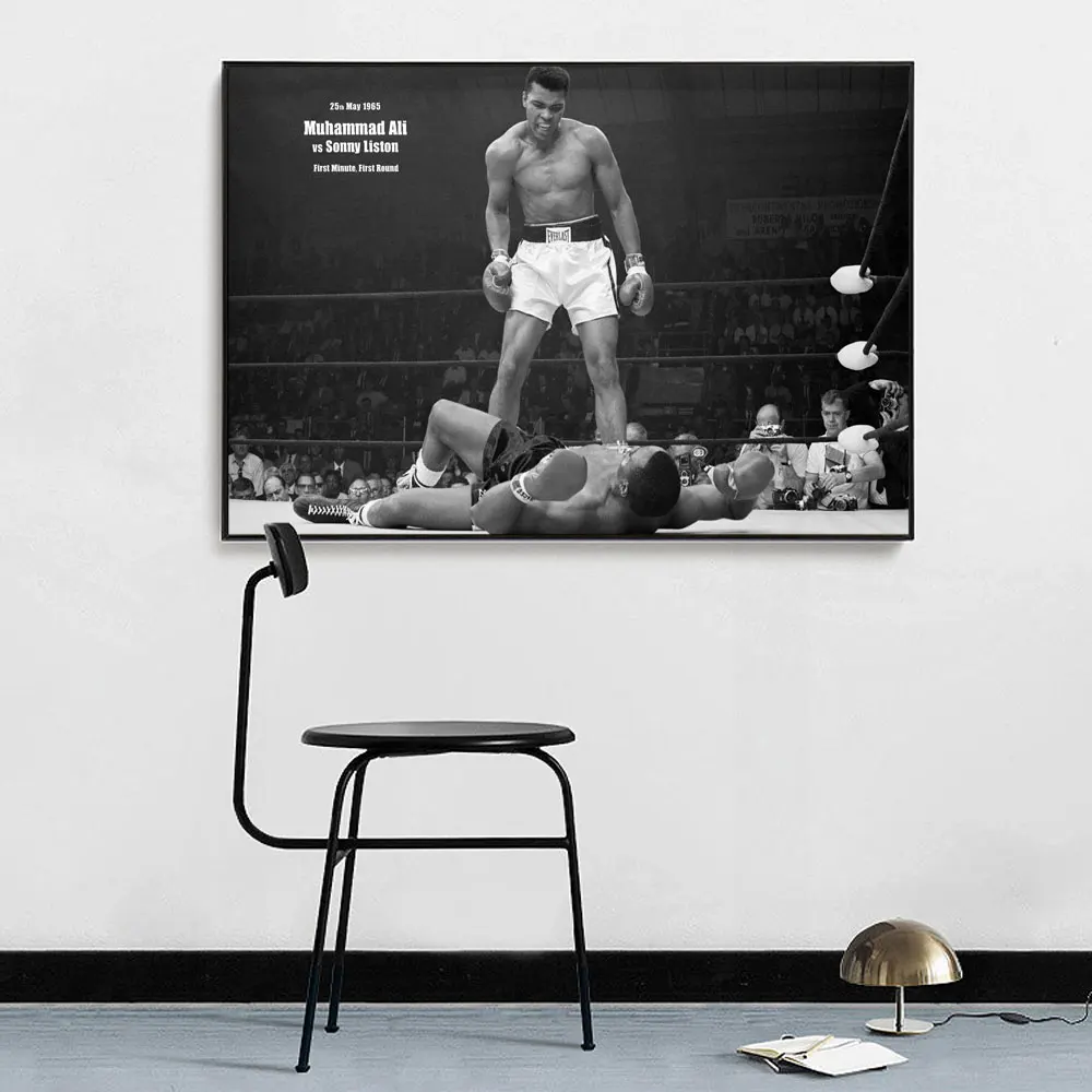 WANGART черно-белый Цитата плакат Muhammad Ali великолепный Чемпион в тяжелом весе холст Картина гостиная бар офис Домашний декор