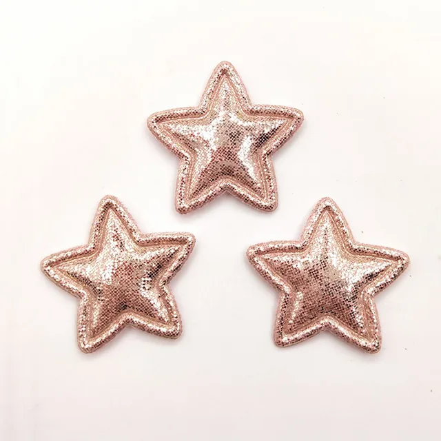 100pcs 2.5cm Shiny Paillette Star Padded Patches Appliques For Clothes Sewing Supplies DIY Hair Bow Decoration 1