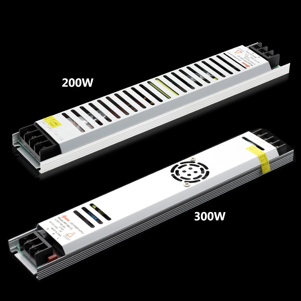 Ультра тонкий светодиодный Питание DC 5 V/12 V/24 V LED трансформаторы 200W 300W AC190-240V драйвер для Светодиодный полоски