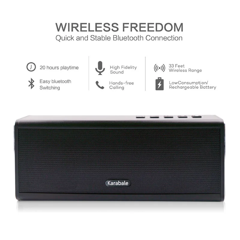 Новая Металлическая Беспроводная Bluetooth Колонка 20 Вт внешний аккумулятор 4400 мАч