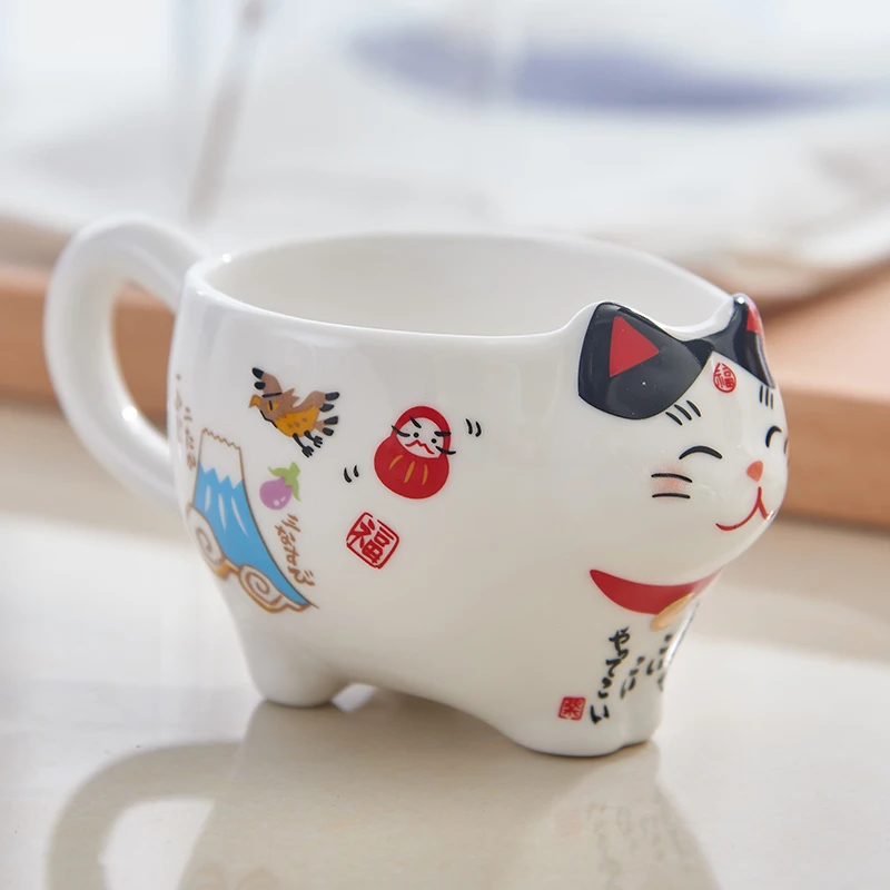 Милый японский фарфоровый чайный набор Lucky Cat креативный керамический стакан Maneki