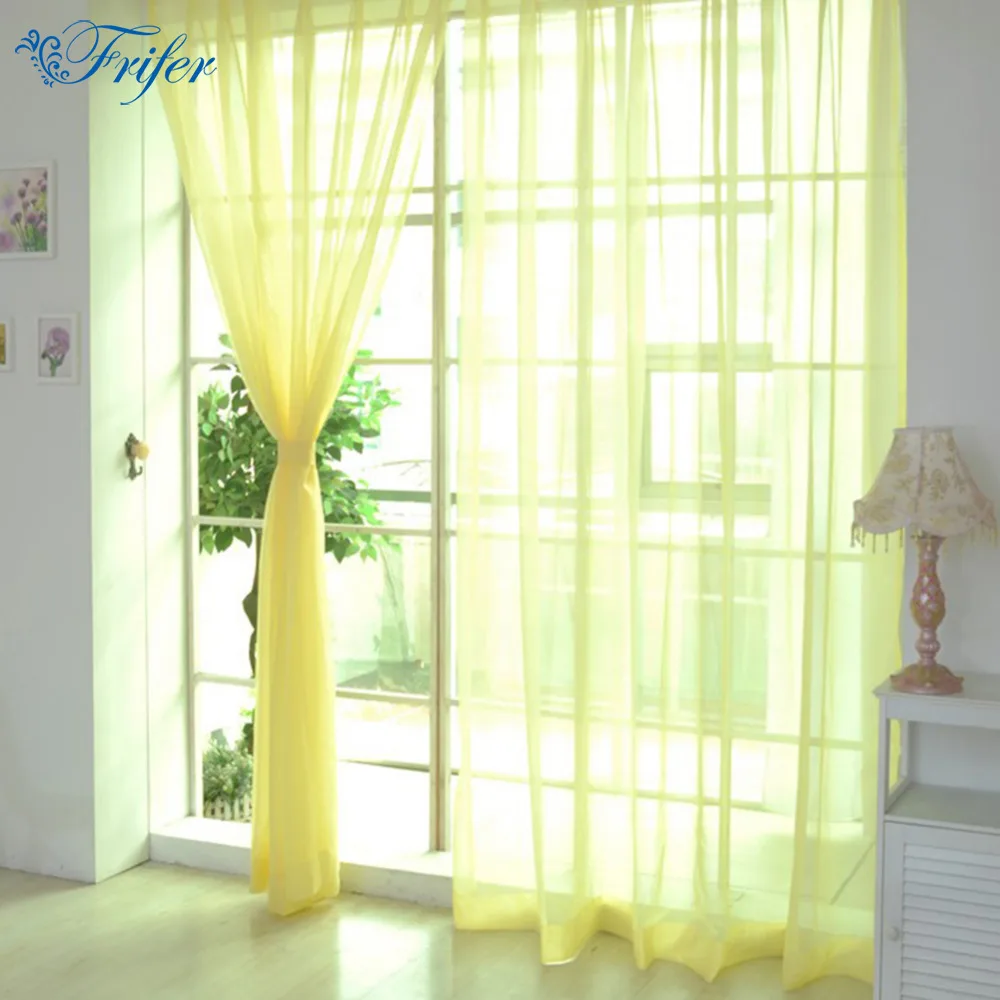 

100*200cm Cheap Modern Window Curtain Home White Tulle Curtains for Living Room Bedroom Bathroom Polyester Window Screen