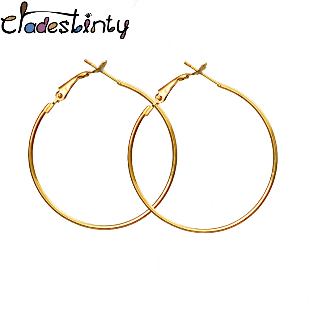 

Chadestinty Women Simple Smooth Hoop Earrings Gold Silver Color Round Circle Earring Punk Big Earing Jewellery boucle d oreille