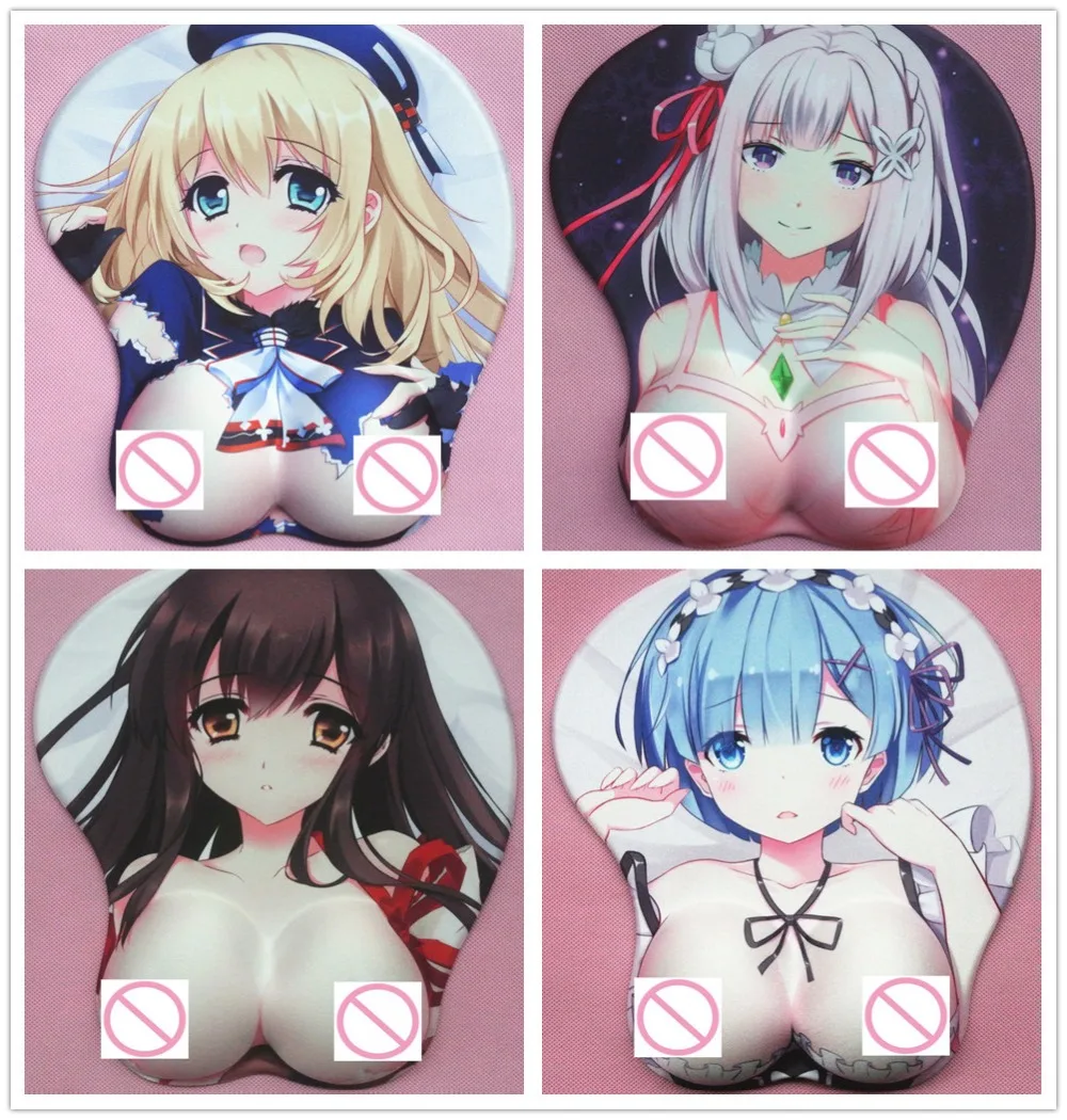 2017 new version font b anime b font 3d mouse pad wristbands Cartoon Creative sexy mouse