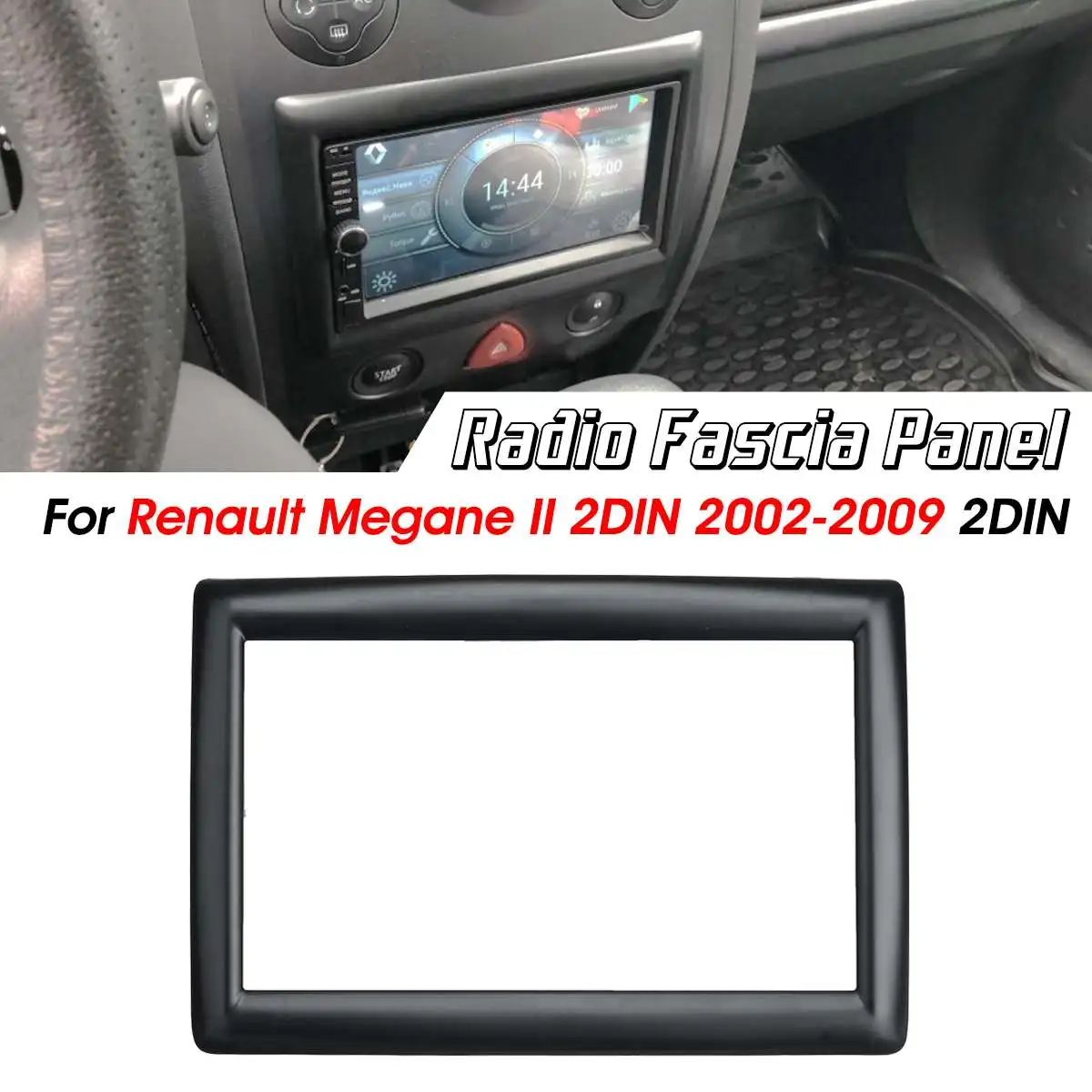 

2 Din Car Stereo Radio Fascia Frame Panel Adapter Cover Trim for Renault Megane II 2003-2009