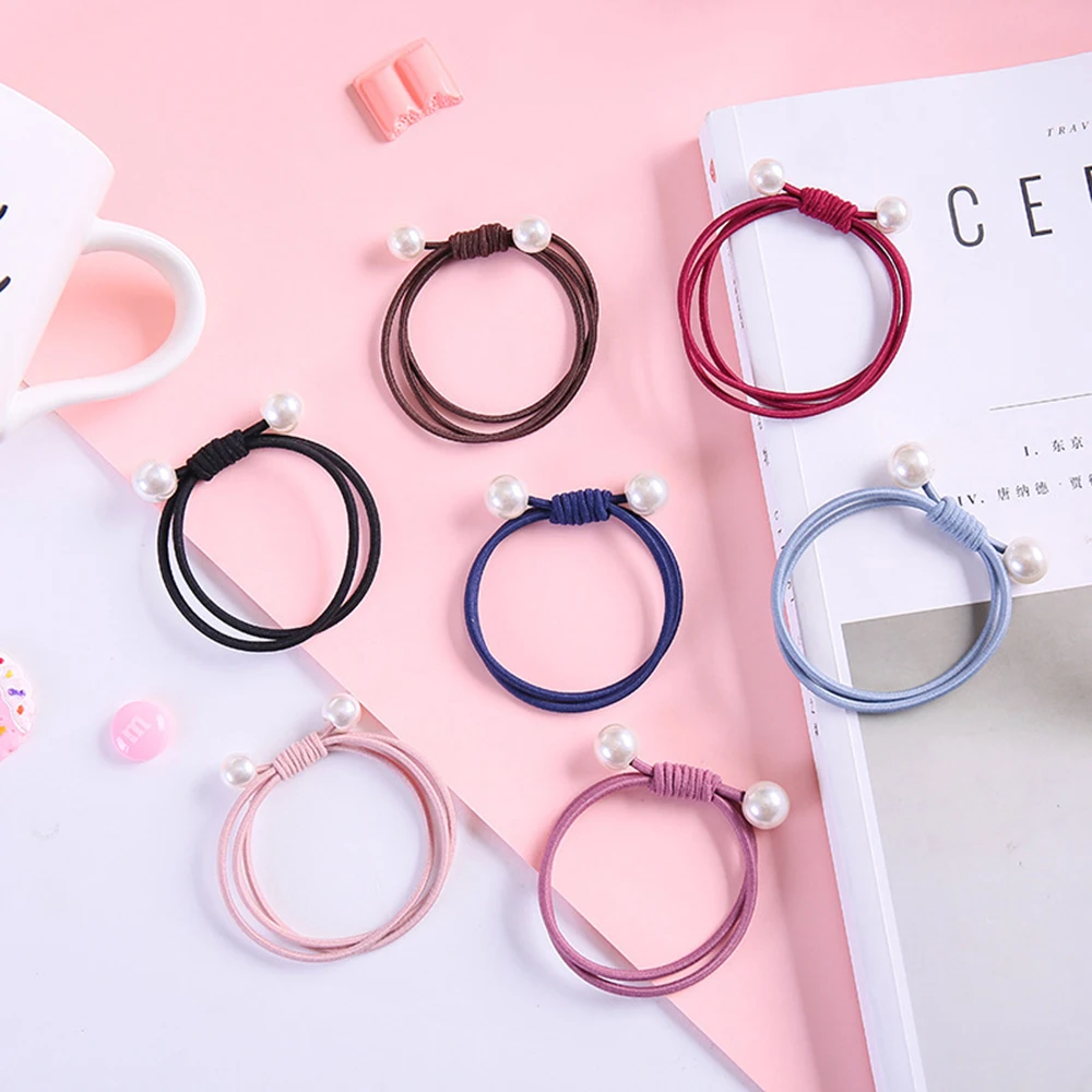3 Styles Girls Multi-Layer Pearl Hair Rope Solid Color Elasticity Hair Ring Hairband Hair Accessories 3 Styles Girls Multi-Layer Pearl Hair Rope Solid Color Elasticity Hair Ring Hairband Hair Accessories