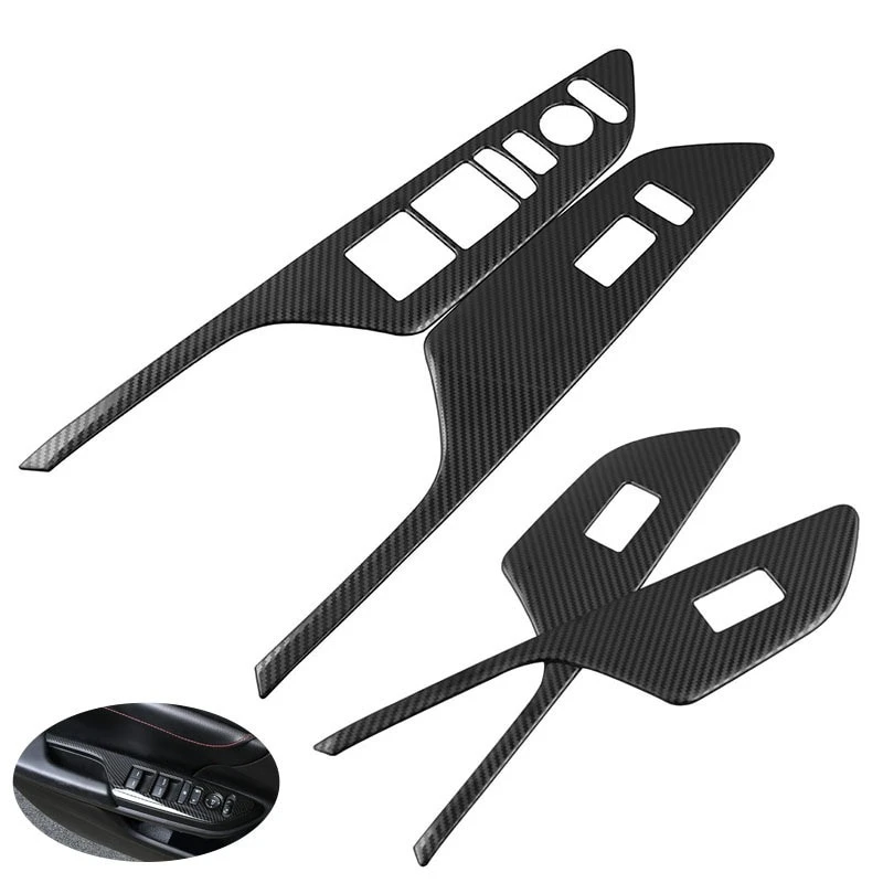 

4PCS Carbon Fiber Car Window Lift Switch Panel Trim for 2016-2018 Honda Civic