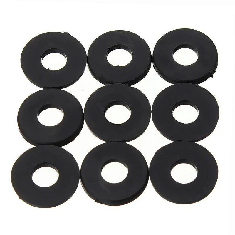 

100PCS M4 x 10mm x 1mm Black nylon Plated Flat Washers Spacers Fastener Machine Washer Plain Washer