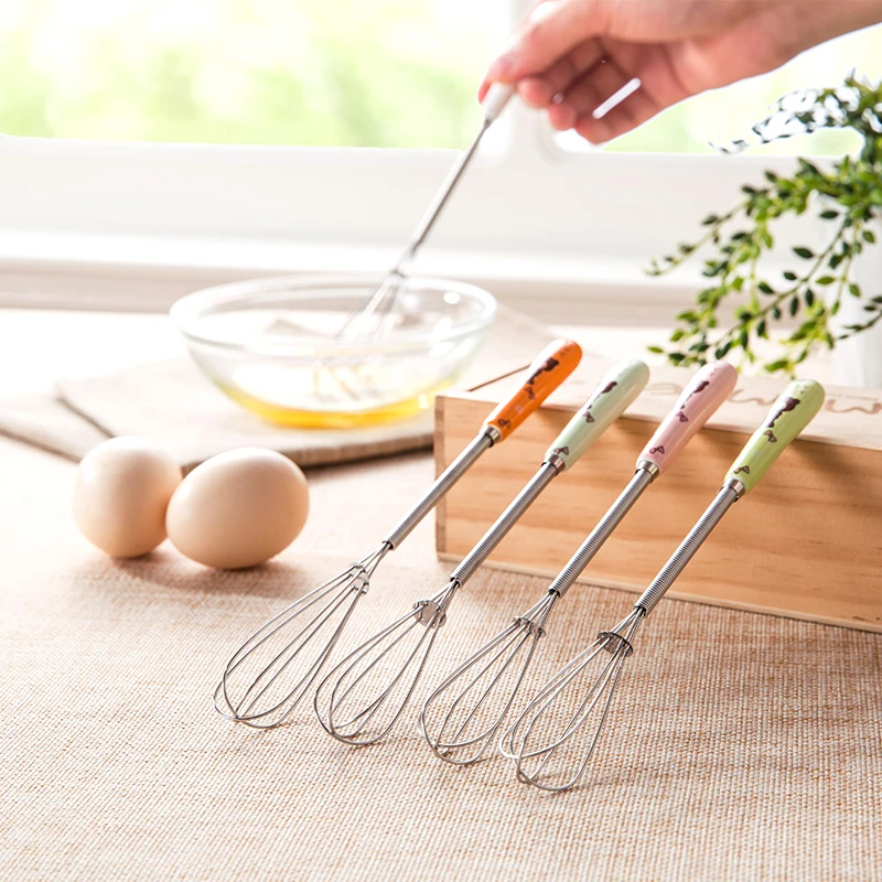 

Cute Mini Food Mixer Stainless Steel Egg Beater Hand Held Kitchen Tool Coffee Milk Egg Mixer Household Easy Washing