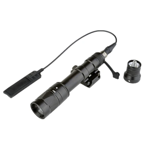 Tática com Interruptor da Cauda Versão de Preto Lâmpada Lanterna Scoutlight Full Nova M600w Led