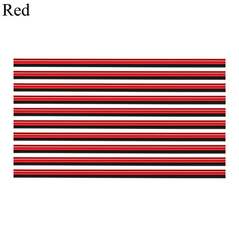 10 шт./компл. стайлинга автомобилей Молдинги 20 см интерьер, устанавливаемое на вентиляционное отверстие в салоне автомобиля переключатель на решетке обод отделка розетка с защитой от царапин гвардии протектор автомобиля Стилизация газа - Цвет: red