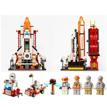679 шт Космический Шаттл стартовый центр модель строительные блоки Аэрокосмическая серия развивающий кирпич Высокая играемость игрушки для детей