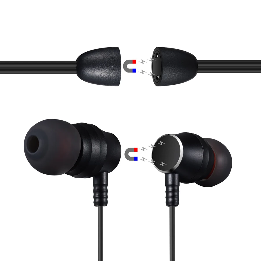 Беспроводные наушники MOUDOU Bluetooth металлические спортивные с защитой от пота для