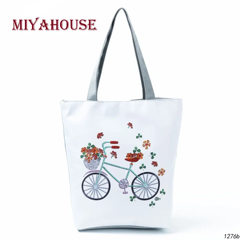 Новая пляжная сумка Miyahouse с мультяшным принтом женская через плечо холщовые