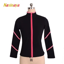 Подгонянная куртка для фигурного катания на молнии топы для девочек женщин тренировочный соревнования Patinaje Ледовое катание теплый флис гимнастический 39