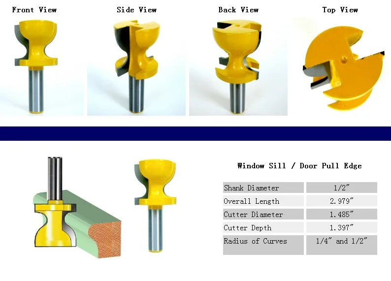 Подоконник, молдинг табурета и дверь Потяните край маршрутизатор бит C3 Карбид наконечником древесины режущий инструмент деревообрабатывающие фрезы