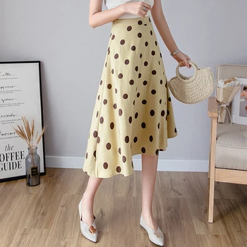 

Spring Autumn Fashion Women High Tail Dots Printing Middle Waden Elastic Rock Lady