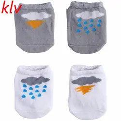 KLV/2 пары одежда для малышей Симпатичные Облако противоскользящие Носки для девочек Дети Унисекс Теплый Хлопок лодыжки детей