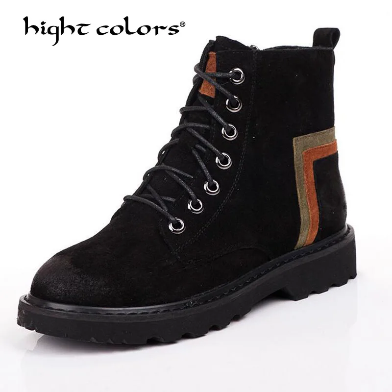 

New spring Winter Women girls Boots High Quality Lace-up European Ladies shoes Genuine Leather Ankle Boots Fast delivery 986