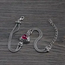 Подлинный 925 пробы серебряный плетеный браслет на цепочке для женщин сердце Шарм персонализированные браслеты Armbanden Voor Vrouwen