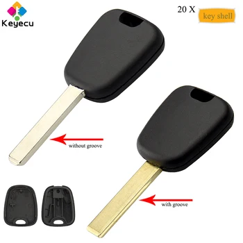

KEYECU 10PCS/Lot Ignition Transponder Car Key Shell Case With HU83 Groove/ VA2 Blade optional - FOB for Peugeot for Citroen C2