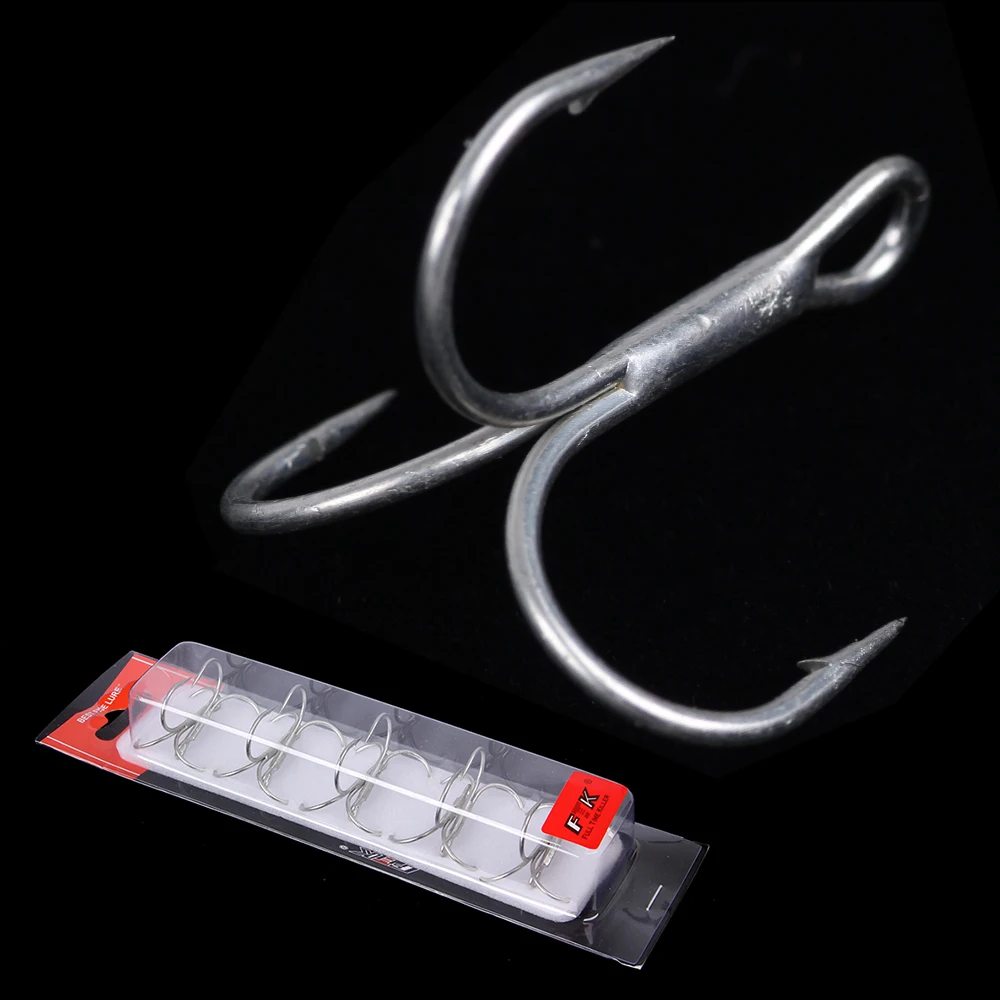 Fishing Hooks High Steel Carbon Material Treble Hook Round Folded Saltwater Bass 3/0# -1/0#10pcs 1#-2#15pcs Tackle Tools | Спорт и