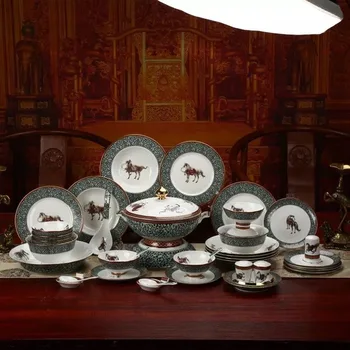 

60pcs porcelain tableware set /china bone dinner set tableware / dinnerware set/china bone tableware set from Jingdezhen