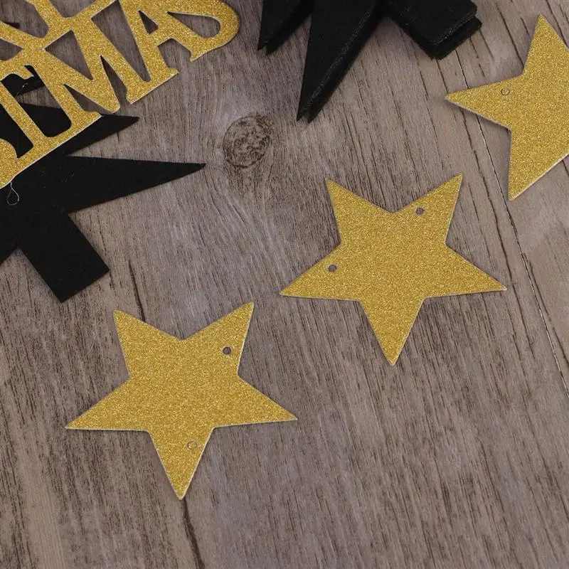 3 метра Ткань DIY надпись "веселого Рождества" баннеры сосны блестки звезды плетение подвесные гирлянды для дома праздник партии