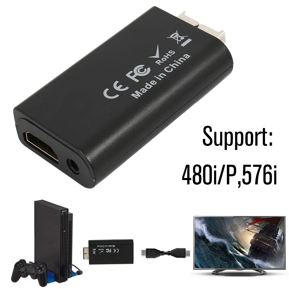 

PS2 To HDMI Video Converter Adapter with 3.5mm Audio Output Game To HDMI Connector Support 480i 576i 480P HD TV Hdmi Cable