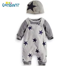 LONSANT/ зимняя футболка в полоску Fantasias Infantil; топ; комбинезон; модный детский комплект одежды Kleding; Прямая поставка