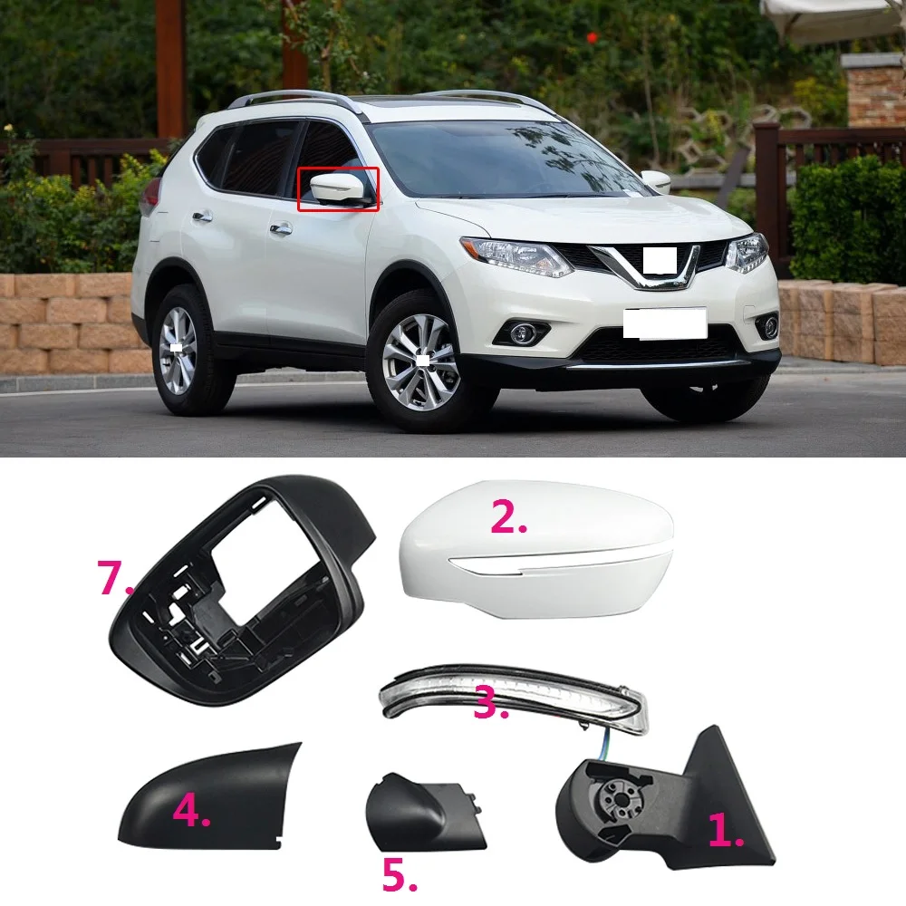 Fuerte Caps ala Espejo for Nissan Rogue X-Trail T32 2014-2019 del Lado del Cromo de la Puerta de visi/ón Trasera Cubierta del Espejo 2pcs Ajuste Casquillo Cubre el reemplazo