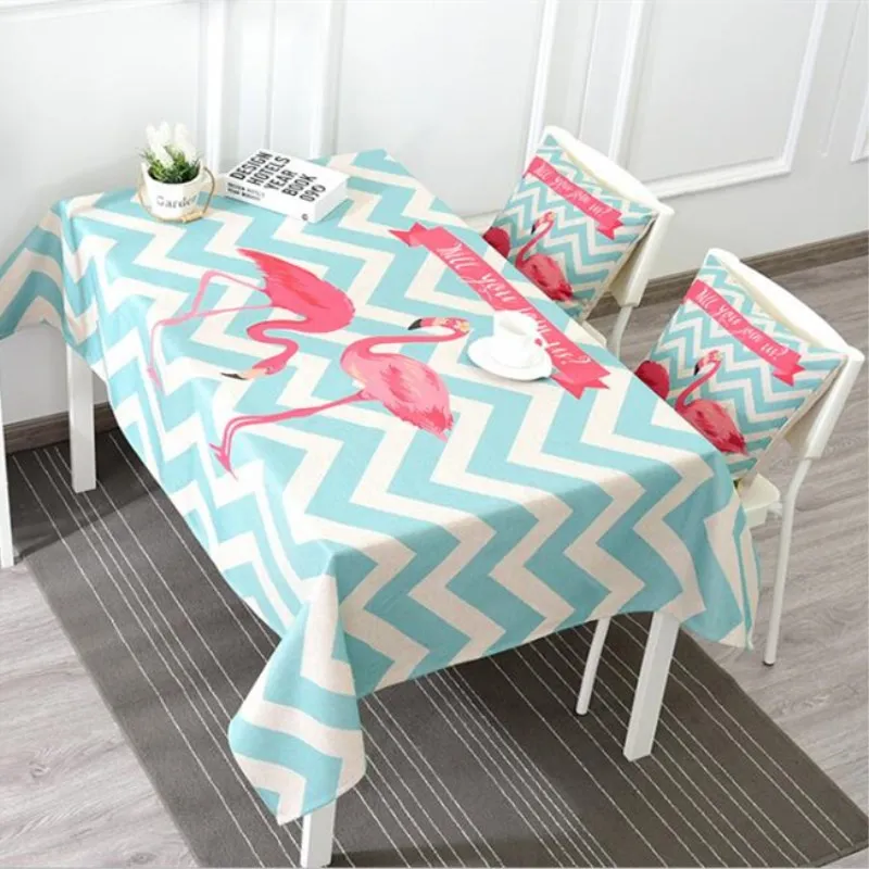 Linen Tablecloth Rectangular Washable Polyester Bird Tablecloth Great