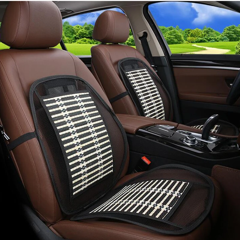 Black Ice Silk Car Seat Lumbar Support Summer Breathable Seat Covers