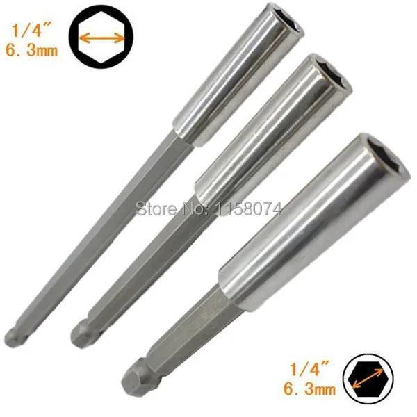 

3pcs Magnetic Screwdriver Extension Bars Bit Holder 3" 4" 6" Quick Change 1/4" Hex Shank Magnetic Bit Holder Set Extensions New