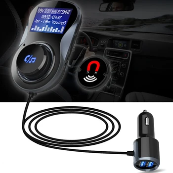 

HEVXM Bluetooth FM Transmitter Audio Car Mp3 Player Wireless In-Car FM Modulator Handsfree Bluetooth Car Kit with LCD Display 5