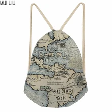 Индивидуальные модные 3D карты сумки с принтом со шнурком для женщин путешествия ноутбук рюкзак повседневная мужская и женская повседневная школьная сумка