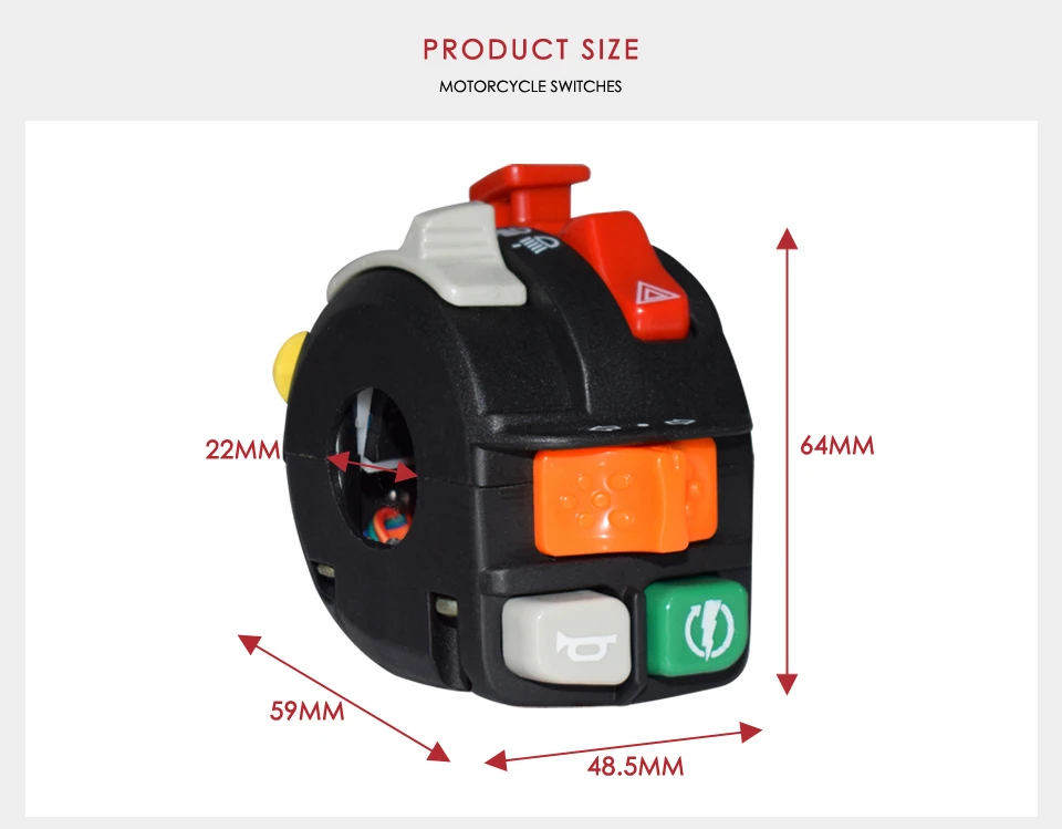7/" 22 мм мотоциклетный переключатель в сборе, мотоциклетный крест, Руль управления, переключатели, кнопка включения сигнала поворота
