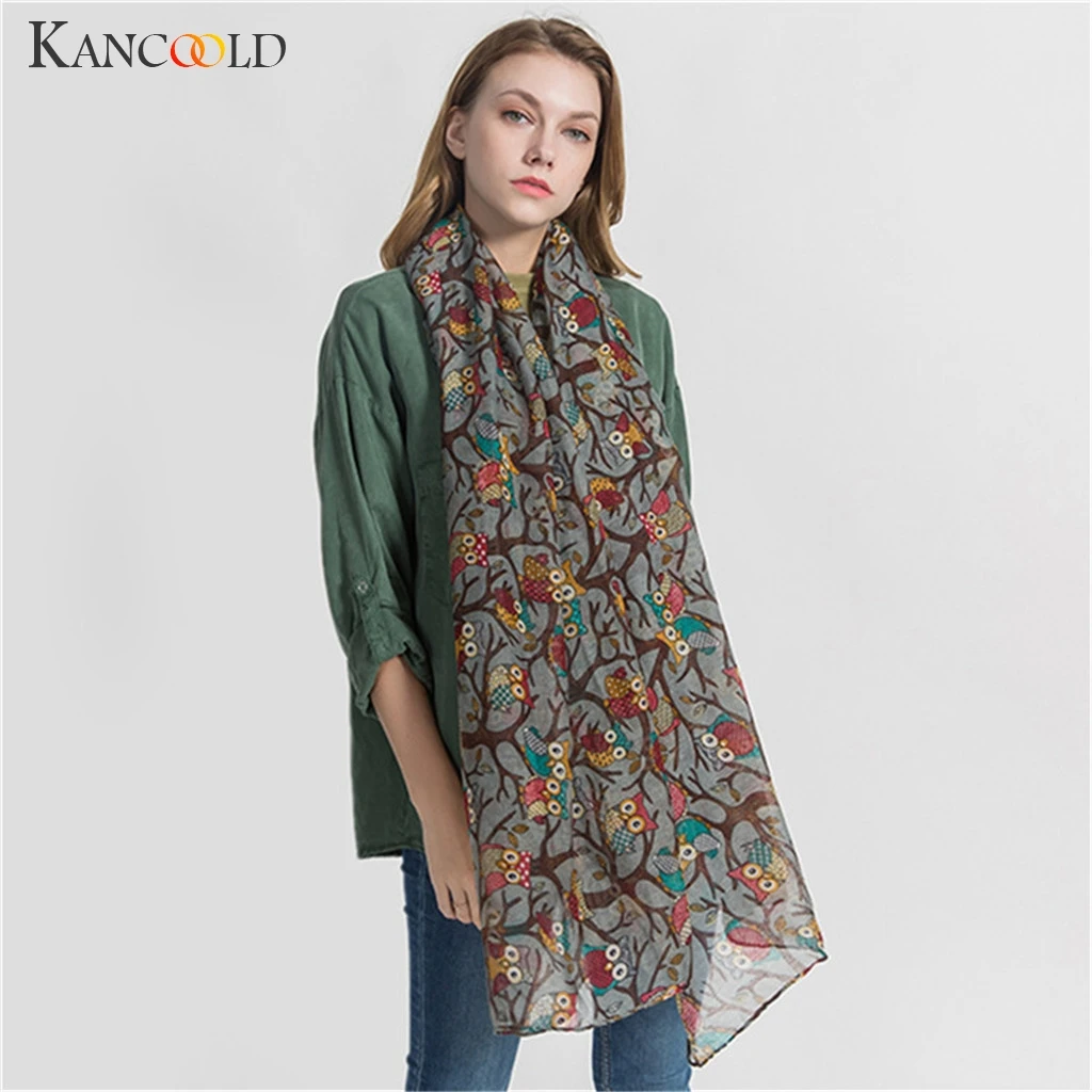 

KANCOOLD Scarf Women Ladies fashion Maple Leaf Print Pattern Lace Long Scarf Warm Wrap Shawl high quality scarf women 2018Nov19