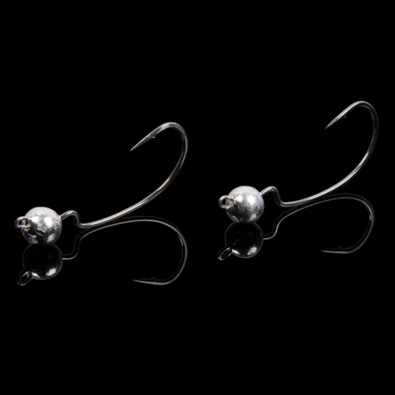 5Pcs/Lot Round Lead Crank Sharp Hooks Weight 3.5g/5g/7g/10g Jig Head Artificial Bait Worms Soft Lure Texas Florida Fishing Hook
